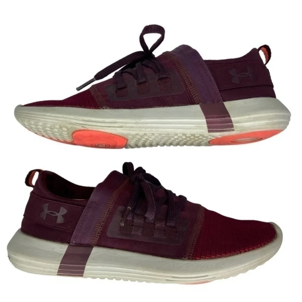 Under Armour Ua Vibe Shoes Burgundy Slip On‎ Athletic Sneakers Shoes